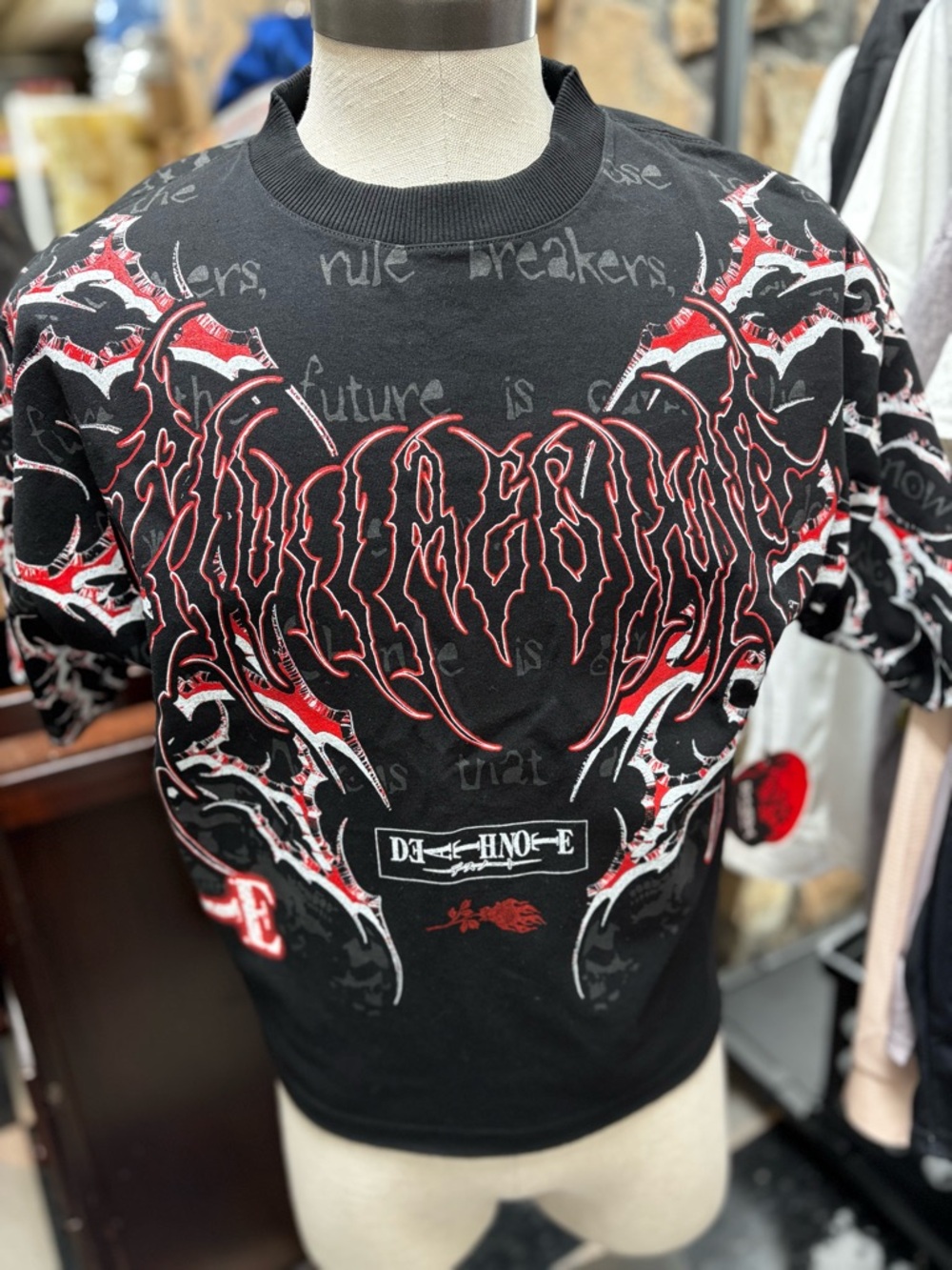 civil regine / death note light fatal stare dungeon black graffic tee